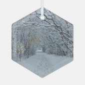 Winterwonderland Schneeschmuck Ornament Aus Glas (Vorderseite)