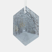Winterwonderland Schneeschmuck Ornament Aus Glas (Vorderseite Links)