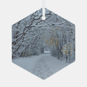 Winterwonderland Schneeschmuck Ornament Aus Glas (Rückseite)