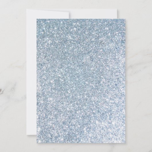 Winterwonderland Silberpfeiler-Party Einladung (Rückseite)