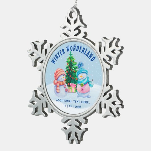 Winterwonderland Snowflake Gerahmte Ornament (Rechts)