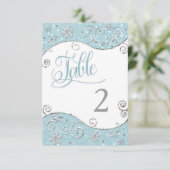 Winterwonderland Snowflakes Tischnummer Card (Stehend Vorderseite)