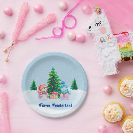 Winterwonderland Snowmen Papierplatte Pappteller (Party)