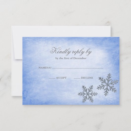 Winterwonderland Sparkasse Snowflakes/Mund UAWG RSVP Karte (Vorderseite)