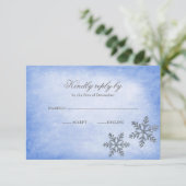 Winterwonderland Sparkasse Snowflakes/Mund UAWG RSVP Karte (Stehend Vorderseite)