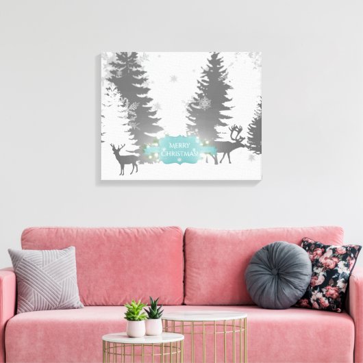 Winterwonderland Stretched Canvas Print - Aquamari Leinwanddruck (Insitu (Wohnzimmer))