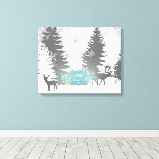 Winterwonderland Stretched Canvas Print - Aquamari Leinwanddruck (Insitu (Holzboden))
