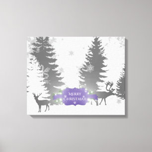 Winterwonderland Stretched Canvas Print - Lila Leinwanddruck