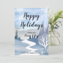 Winterwonderland Watercolor Grußkarte Feiertagskarte