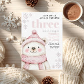 Winterwonderland Weißer Bär Geburtstag Einladung