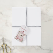 Winterwonderland Weißer Bär Happy Geburtstag Geschenkanhänger (Mit Garn)