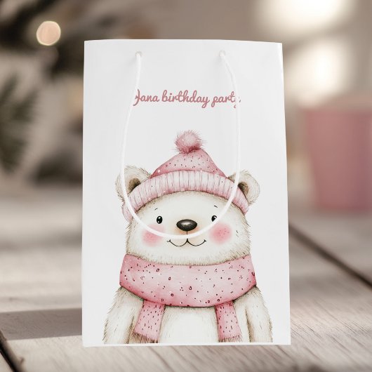 Winterwonderland Weißer Bär Mittlere Geschenktüte
