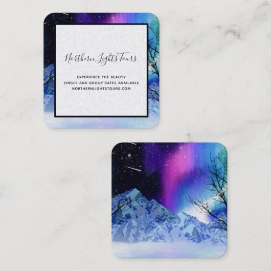 Winterwondern Square Business Card Quadratische Visitenkarte (Vorne/Hinten)
