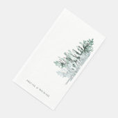 Winterwoodland Hochzeit Personalisiert Serviette (Ecke)