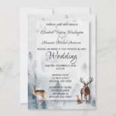 Winterwoodland Urlaub Hochzeit Einladung (Vorderseite)