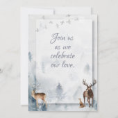 Winterwoodland Urlaub Hochzeit Einladung (Rückseite)