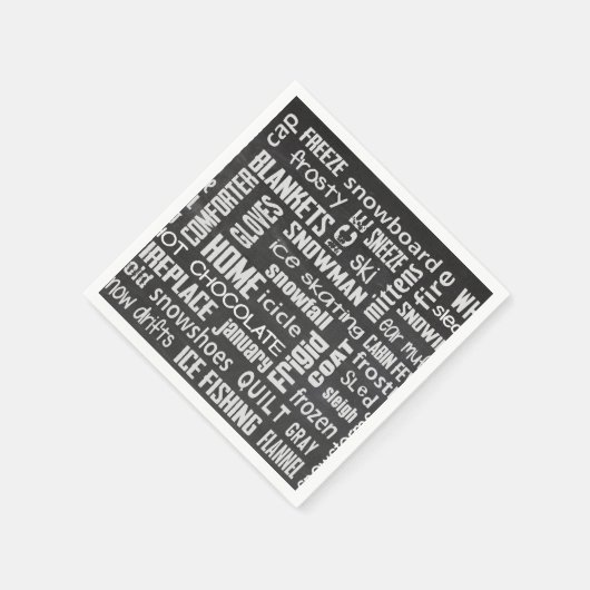 WinterWord-Wolke auf der Tafel Serviette (Ecke)