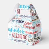 Winterwörter Typografie Fun Gastgeschenk Box Geschenkschachtel (Rückseite)