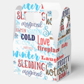 Winterwörter Typografie Fun Gastgeschenk Box Geschenkschachtel (Geöffnet)