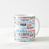 Winterwörter Typografie Spaß Urlaub Kaffee Tasse (VorderseiteRechts)