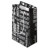 Winterwortwolke auf der Tafel Kleine Geschenktüte (Vorderseite Schrägansicht)