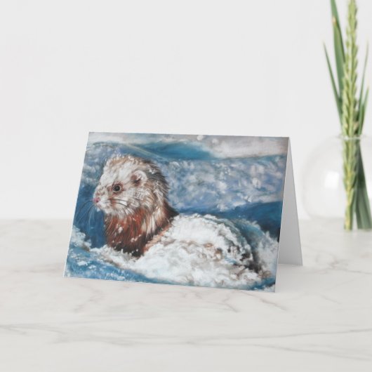 Winterwunder Ferret Karte (Vorderseite)