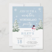 Winterwunder Geburtstagsfeier Einladung (Vorderseite)