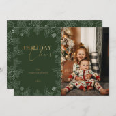 Winterwunder Goldkalligraphie Feiertagskarte (Vorne/Hinten)