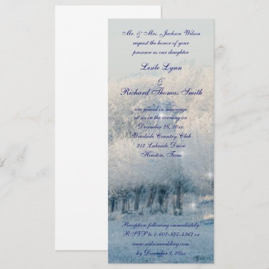 Winterwunder-Hochzeit Einladung (Vorne/Hinten)