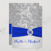 Winterwunder-Hochzeit| Kristallkäfer| Blau Einladung (Vorne/Hinten)