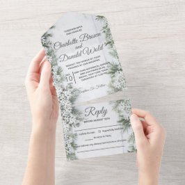 Winterwunder in einer Hochzeitseinladung All In One Einladung