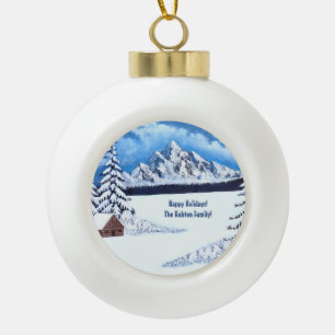 Winterwunder Keramik Kugel-Ornament