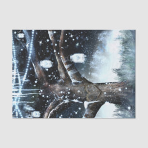 Winterwunder Land Rustikale Bäume Lights Mason Jar Seidenpapier