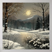 Winterwunder Land Schnee Landschaft Kunst, Dichtun Poster (Vorne)