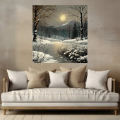 Winterwunder Land Schnee Landschaft Kunst, Dichtun Poster