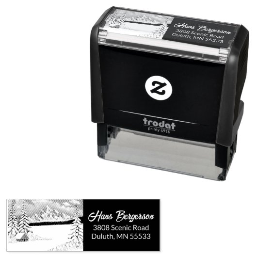 Winterwunder mit der Briefmarke des Adressautos Permastempel (Beispiel)