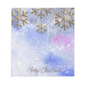 Winterwunder mit goldenen Glitterien Schneeflocken Notizblock (Vorderseite)