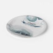Winterwunder-Papier Pappteller (Schrägansicht)
