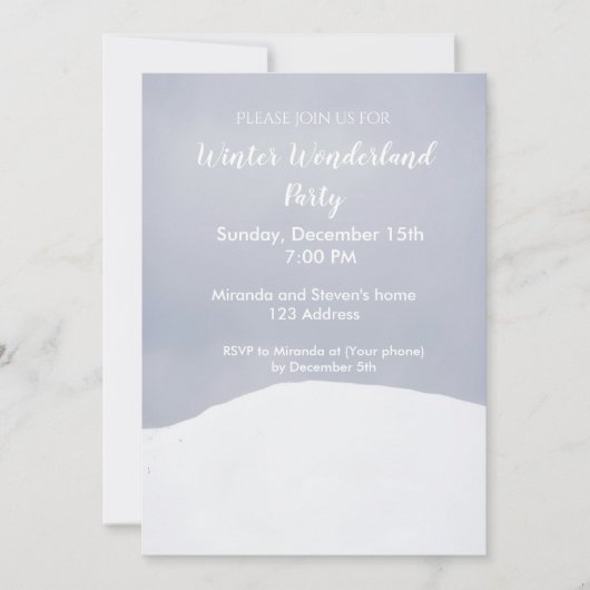 Winterwunder-Party Einladung (Vorderseite)