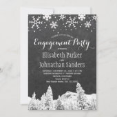 Winterwunder-Party in Chalkboard Einladung (Vorderseite)