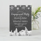 Winterwunder-Party in Chalkboard Einladung (Stehend Vorderseite)