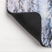 Winterwunder Pinienbäume im Schnee Mousepad (Ecke)