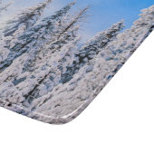 Winterwunder Pinienbäume im Schnee Schneidebrett (Ecke)