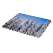 Winterwunder Pinienbäume im Schnee Schneidebrett (Ecke)