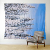 Winterwunder Pinienbäume im Schnee Wandteppich (Beispiel (Horizontal))
