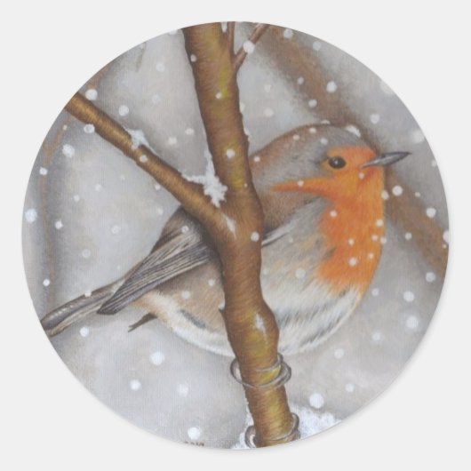 Winterwunder Runder Aufkleber (Vorderseite)