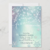 Winterwunder Schneeflocken Quinceñera Invitat Einladung (Vorderseite)