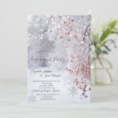 Winterwunder, Schneekonzerne-Verlobung Einladung (Stehend Vorderseite)