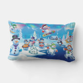 Winterwunder-Schneemannskissen Lendenkissen (Rückseite)