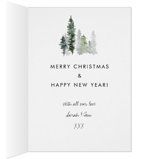 Winterwunder Schneeszene rustikale Weihnachtskarte (Innen (Rechts))